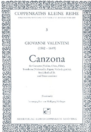 Canzona für Cornetto (Violine, Oboe, Flöte), Posaune (Vic, Fagott) und bc