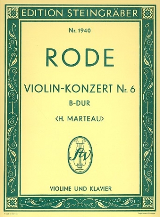 Konzert B-Dur Nr.6  fr Violine und Orchester  fr Violine und Klavier