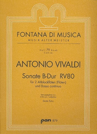 Sonate B-Dur RV80 fr 2 Altblockflten (Flten) und Bc