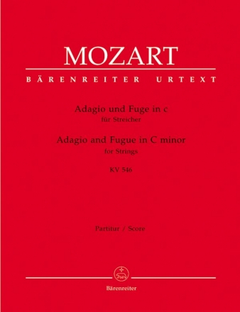 Adagio und Fuge c-Moll KV546 fr Streicher Partitur und Stimmen (1-1-1-1-1)