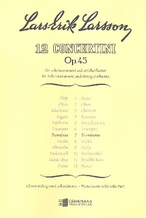 Concertino op.45,7 for trombone and string orchestra piano reduction