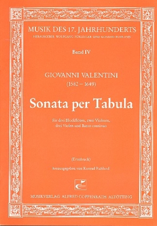 Sonata per tabula für 3 Blockflöten, 2 Violinen, 3 Violen und bc Partitur