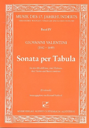 Sonata per tabula fr 3 Blockflten, 2 Violinen, 3 Violen und bc Partitur