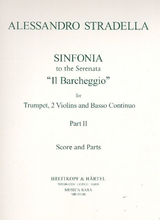 Sinfonia to the Serenata il barcheggio vol.2 for trumpet, 2 Violins and Bc score and parts