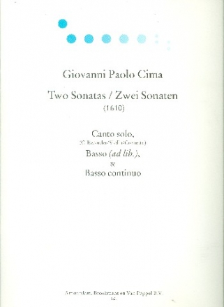 2 Sonatas for C recorder (violin, cornetto), basso and bc