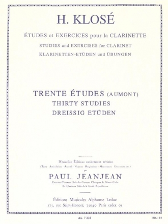 30 tudes d'aprs Henry Aumont pour clarinette