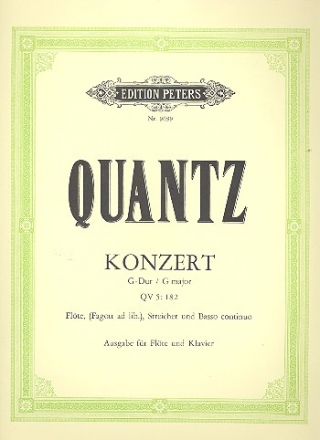 Konzert G-Dur fr Flte, Streicher und Bc fr Flte und Klavier