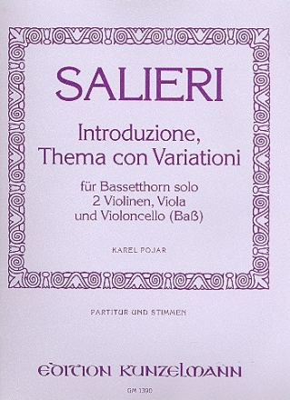Introduzione, Thema con variationi fr Bassetthorn, 2 Violinen, Viola und Violoncello Partitur und Stimmen