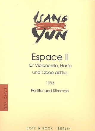 Espace 2 fr Violoncello, Harfe und Oboe ad lib. Partitur und Stimmen