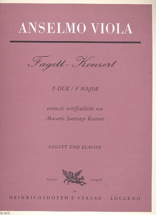 Konzert F-Dur fr Fagott und Klavier