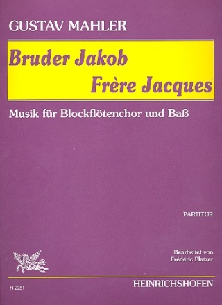 Bruder Jakob fr Blockfltenchor und Ba Partitur