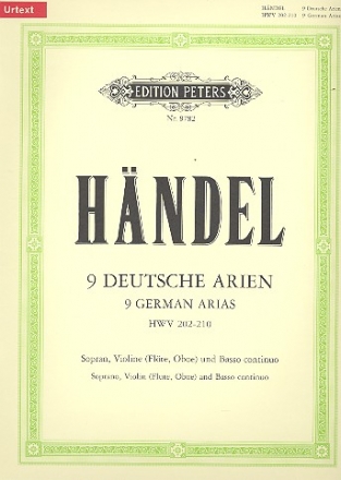 9 deutsche Arien HWV202-210 fr Sopran, Violine ( Flte, Oboe ) und Bc