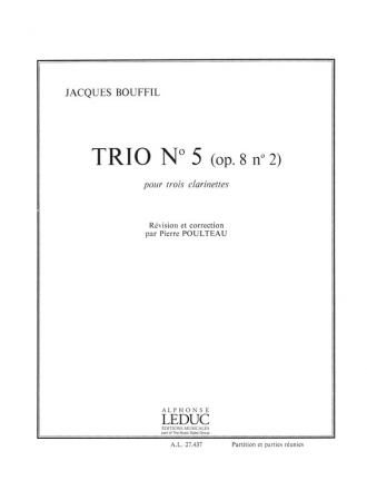 TRIO NO.5 (OP.8 NO.2) POUR 3 CLARINETTES                      BU POULTEAU, PIERRE, ED