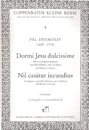 Dormi Jesu dulcissime fr 2 Sopranstimmen, 2 Violinen und Bc Partitur