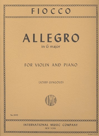 Allegro g major for violin and piano