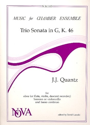 Trio Sonata G major for oboe (flute, descant recorder), bassoon or cello and bc,   parts