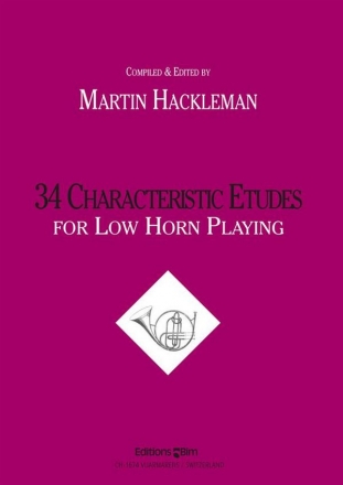 34 characteristic Etudes for low horn playing (bass clef)