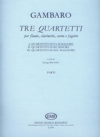 Quartetto in fa maggiore per flauto, clarinetto, corno e fagotto parti