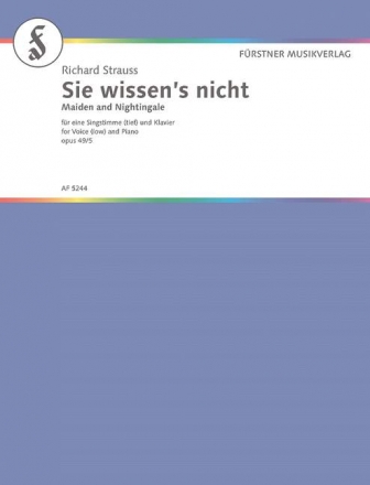Sie wissen's nicht fr tiefe Stimme und Klavier MAIDEN AND NIGHTINGALE