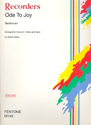 Ode to Joy for descant, treble and tenor recorder (SAT) score and parts