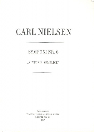 Symphony no.6 for orchestra Sinfonia semplice Studienpartitur (study score)