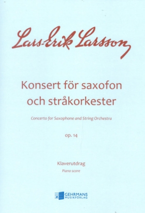 Concerto op.14 for alto saxophone and string orchestra for alto saxophone and piano