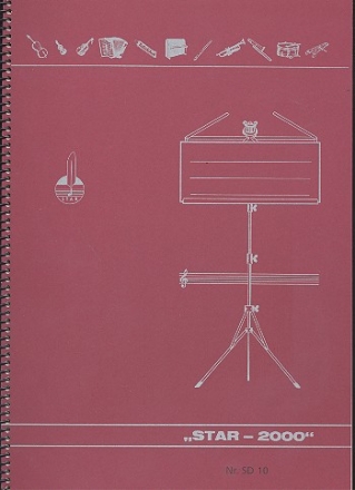 Notenbuch DIN A4 hoch 10 Systeme 21x29,7 cm Star-2000 Spiralbindung 48 Seiten