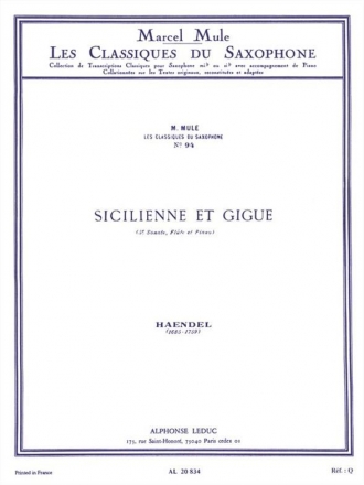 Sicilienne et gigue pour saxophone et piano