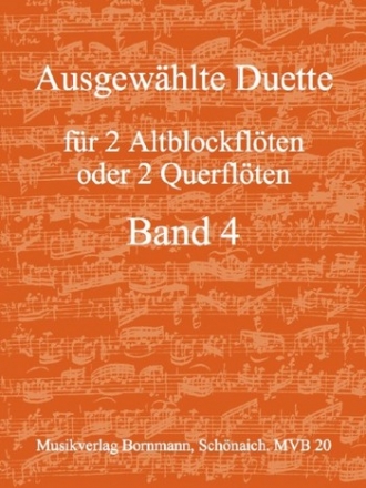 Ausgewhlte Duette Band 4 fr 2 Altblockflten (Flten)