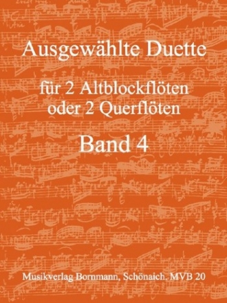 Ausgewhlte Duette Band 4 fr 2 Altblockflten (Flten)