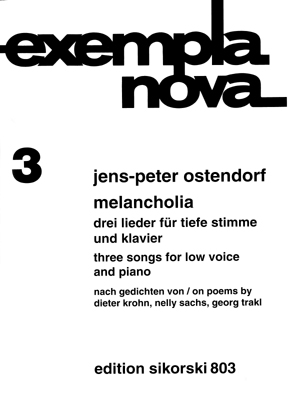 Melancholia 3 Lieder fr tiefe Singstimme und Klavier