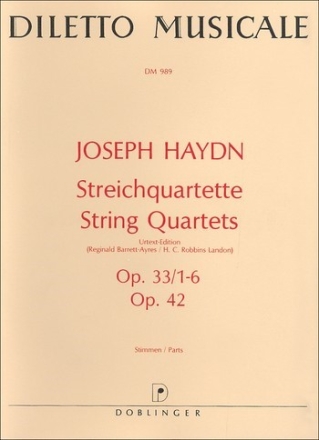 Streichquartette op.33,1-6 und op.42  Stimmen