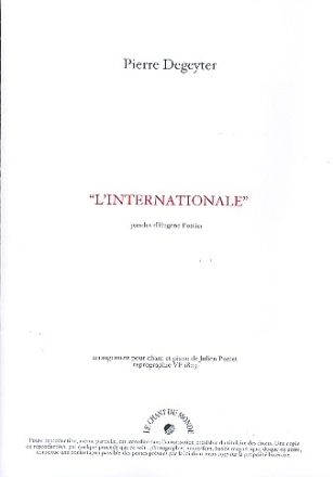 L'Internationale pour chant et piano