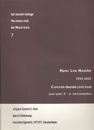 Canzon duodecimi toni fr 8 Instrumente Partitur und Stimmen