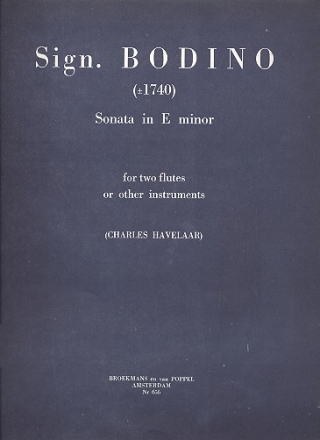 SONATA IN E MINOR FOR 2 FLUTES OR OTHER INSTRUMENTS HAVELAAR, CHARLES, ED.