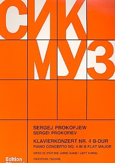 Konzert B-Dur Nr.4 op.53 fr die linke Hand fr Klavier und Orchester Studienpartitur
