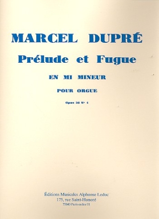 Prlude et fugue mi mineur op.36,1 pour orgue