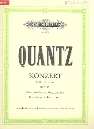 Konzert G-Dur QV5,174 fr Flte, Streicher und Bc fr Flte und Klavier