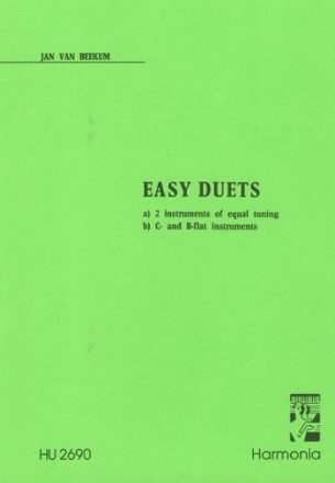 Easy Duets for 2 instruments of equal tuning and c and b flat instruments score