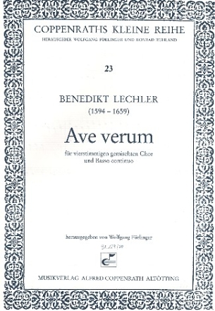 Ave verum fr gem Chor und Bc Partitur