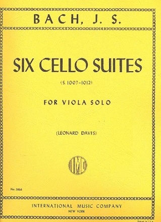 6 Cello Suites BWV1007-1012 for viola solo