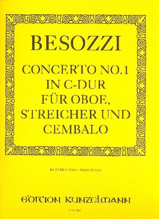 Konzert C-Dur Nr.1 fr Oboe, Streicher und Cembalo fr Oboe und Klavier