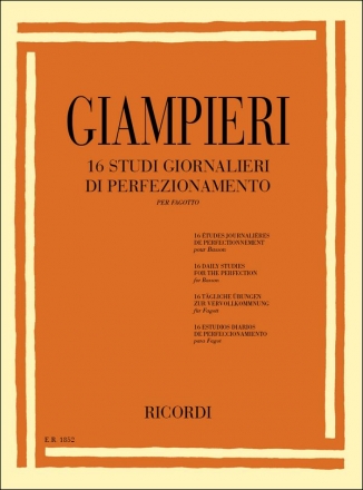 16 studi giornalieri di perfezionamento  per fagotto