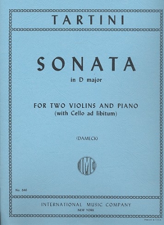 Sonata D major for 2 violins and piano (with cello ad lib.)