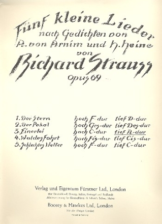 Einerlei A-Dur op. 69,3 fr Gesang (tief) und Klavier