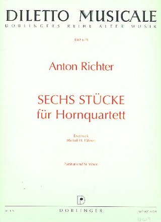 6 Stcke fr Hornquartett Partitur und Stimmen