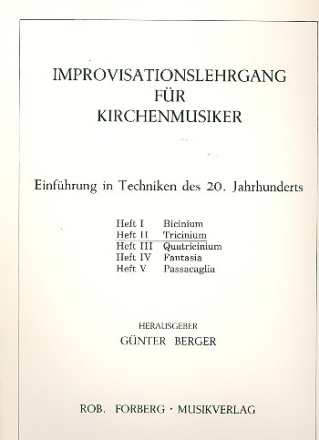 Improvisationslehrgang fr Kirchenmusiker Band 2 Tricinium