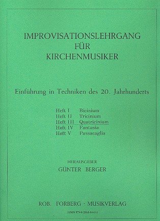 Improvisationslehrgang fr Kirchenmusiker Band 3 Quatricinium