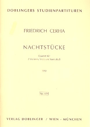 Nachtstcke fr 2 Violinen, Viola und Kontrabass Studienpartitur