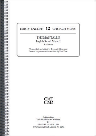 ENGLISH SACRED MUSIC VOL.1 ANTHEMS EARLY ENGLISH CHURCH MUSIC 12